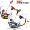 imageBTaT Fancy Tea Cups Pack of 2 Glass Tea Cup Gift Gifts for Women Tea Mugs for Women Flower Tea Cup Blown Glass