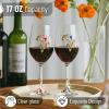 imageBTaT Fancy Wine Glasses Set of 2 17 oz Blue ampamp Red Flower Design with Gift Box Floral Wine Glasses Fancy Dishwasher Safe