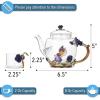 imageBTaT Floral Glass Tea Set for Adults Service for 2 Fancy Glass Pot8 oz ampamp Cups2 oz Blue Butterfly ampamp Flower Design with Gift Box Tea Pot Sets for Women Gift