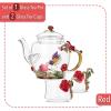 imageBTaT Floral Glass Tea Set for Adults Service for 2 Fancy Glass Pot8 oz ampamp Cups2 oz Red Butterfly ampamp Flower Design with Gift Box Tea Pot Sets for Women Gift