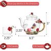imageBTaT Floral Glass Tea Set for Adults Service for 2 Fancy Glass Pot8 oz ampamp Cups2 oz Red Butterfly ampamp Flower Design with Gift Box Tea Pot Sets for Women Gift