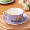 imageBTaT Floral Tea Cups and Saucers Set of 6 7 oz Porcelain Tea Cups Set of 6 Pastel Bloom Design with Gold Trim Dishwasher ampamp Freezer SafePastel Blooms