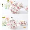 imageBTaT Floral Tea Pot with Gift Box 38 oz White with Pink Roses ampamp Gold Trim Porcelain Teapot Ceramic Dishwasher SafeWhite with Pink Roses