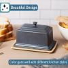 imageBTaT Large Butter Dish 1lb Butter Butter Dishes with Covers Ceramic Fit All Sizes Butter Blue Ceramic Butter Dish with Lid Butter Holder Butter Dish with Lid