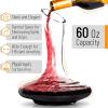 imageBTaT XL Decanter with Drying Stand Stopper Brush and Beads Hand Blown Crystal Glass Wine Decanter Wine Carafe Wine Accessories Red Wine Decanter