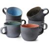 imageBTaT Coffee Mugs Set of 6 14 oz Coffee Cups Ceramic Ceramic Coffee Cups Mug Sets Ceramic Cups Ceramic Coffee Mugs Set Mugs Coffee Mugs Christmas GiftsMatte Black