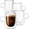imageBTaT Double Wall Glass Coffee Mugs  12 oz 350ml Set of 4 Clear Latte Mugs5 oz