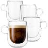 imageBTaT Double Wall Glass Coffee Mugs  12 oz 350ml Set of 4 Clear Latte Mugs8 oz