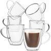 imageBTaT Double Wall Glass Cups Set of 4 8 oz 240 ml Tea Cups Glass Coffee Mugs Cappuccino Cups Latte Cups Latte Mug Clear Coffee Cup Espresso Glass Glass Tea Cups Glass Coffee CupsClear
