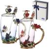 imageBTaT Fancy Tea Cups with Lids Pack of 2 Glass Tea Cup Gift Gifts for Women Blown Glass TeaCup