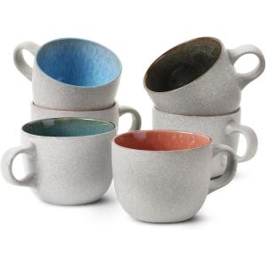 imageBTaT Coffee Mugs Set of 6 14 oz Coffee Cups Ceramic Ceramic Coffee Cups Mug Sets Ceramic Cups Ceramic Coffee Mugs Set Mugs Coffee Mugs Christmas GiftsMatte White