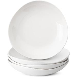 imageBrew To A Tea Btat Porcelain Serving Bowls 24 Oz Set of 4 Pasta Bowls Dinner Bowls White Pasta Bowls Large Pasta Bowl Spaghetti Bowls Serving BowlWhite
