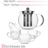 imageBTaT Glass Tea Pot Set Set of 4 Tea Set Tea Cups Tea Pot Glass Tea Cup Tea Kettles Stovetop Tea Set for Adults Glass Tea Kettle Tea Kettle with Infuser Double Wall Glass