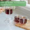 imageBTaT Stackable Insulated Coffee Mugs 4 Pack 8 oz240 ml Stackable Glass Mugs Double Wall Glass Coffee Cups Tea Cups4 Pack 12 oz