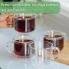 imageBTaT Stackable Insulated Coffee Mugs 4 Pack 8 oz240 ml Stackable Glass Mugs Double Wall Glass Coffee Cups Tea Cups4 Pack 16 oz