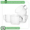 imageBTaT Stackable Insulated Coffee Mugs 4 Pack 8 oz240 ml Stackable Glass Mugs Double Wall Glass Coffee Cups Tea Cups4 Pack 16 oz