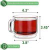 imageBTaT Stackable Insulated Coffee Mugs 4 Pack 8 oz240 ml Stackable Glass Mugs Double Wall Glass Coffee Cups Tea Cups4 Pack 16 oz