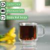 imageBTaT Stackable Insulated Coffee Mugs 4 Pack 8 oz240 ml Stackable Glass Mugs Double Wall Glass Coffee Cups Tea Cups4 Pack 5 oz