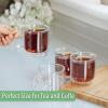 imageBTaT Stackable Insulated Coffee Mugs 4 Pack 8 oz240 ml Stackable Glass Mugs Double Wall Glass Coffee Cups Tea Cups4 Pack 5 oz