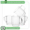 imageBTaT Stackable Insulated Coffee Mugs 4 Pack 8 oz240 ml Stackable Glass Mugs Double Wall Glass Coffee Cups Tea Cups4 Pack 5 oz