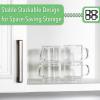 imageBTaT Stackable Insulated Coffee Mugs 4 Pack 8 oz240 ml Stackable Glass Mugs Double Wall Glass Coffee Cups Tea Cups4 Pack 8 oz