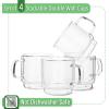 imageBTaT Stackable Insulated Coffee Mugs 4 Pack 8 oz240 ml Stackable Glass Mugs Double Wall Glass Coffee Cups Tea Cups4 Pack 8 oz
