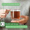 imageBTaT Stackable Insulated Coffee Mugs 4 Pack 8 oz240 ml Stackable Glass Mugs Double Wall Glass Coffee Cups Tea Cups4 Pack 8 oz