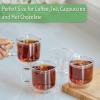 imageBTaT Stackable Insulated Coffee Mugs 4 Pack 8 oz240 ml Stackable Glass Mugs Double Wall Glass Coffee Cups Tea Cups4 Pack 8 oz