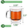 imageBTaT Stackable Insulated Coffee Mugs 4 Pack 8 oz240 ml Stackable Glass Mugs Double Wall Glass Coffee Cups Tea Cups6 Pack 2 oz