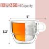 imageBTaT Stackable Insulated Coffee Mugs 4 Pack 8 oz240 ml Stackable Glass Mugs Double Wall Glass Coffee Cups Tea CupsStyle 12 oz  4 Pack