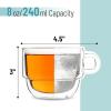 imageBTaT Stackable Insulated Coffee Mugs 4 Pack 8 oz240 ml Stackable Glass Mugs Double Wall Glass Coffee Cups Tea CupsStyle 8 oz  4 Pack