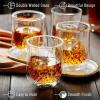 imageBTaT Whiskey Glasses Double Wall Glasses Set of 4 Bourbon Glasses Cocktail Glasses Scotch Glasses Old Fashioned Glass Rocks Glass Crystal Glasses Vodka Glasses Drinking Glasses Gifts GinsInstar