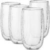 imageBTaT Whiskey Glasses Double Wall Glasses Set of 4 Bourbon Glasses Cocktail Glasses Scotch Glasses Old Fashioned Glass Rocks Glass Crystal Glasses Vodka Glasses Drinking Glasses Gifts GinsDotted