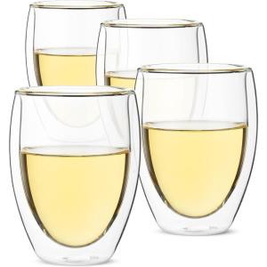 imageBTaT Whiskey Glasses Double Wall Glasses Set of 4 Bourbon Glasses Cocktail Glasses Scotch Glasses Old Fashioned Glass Rocks Glass Crystal Glasses Vodka Glasses Drinking Glasses Gifts GinsClear