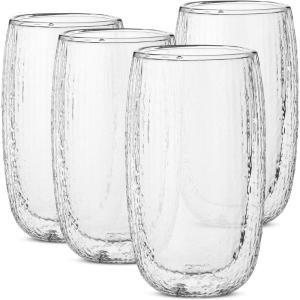 imageBTaT Whiskey Glasses Double Wall Glasses Set of 4 Bourbon Glasses Cocktail Glasses Scotch Glasses Old Fashioned Glass Rocks Glass Crystal Glasses Vodka Glasses Drinking Glasses Gifts GinsDotted