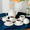 imageBTaT  Royal Tea Set 4 Tea cups 8oz Tea Pot 32oz Creamer and Sugar Set China Tea Set Tea Service Tea Cups and Saucer Set Tea Set for Adults Tea Cups Set of 4 Porcelain Tea Set