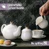 imageBTaT 3 Piece Tea Set Creamer and Sugar and Teapot Set White Cream and Sugar Bowl and Creamer Set White Teapot Porcelain Teapot Milk and Sugar Serving Set Porcelain Tea Pot Ceramic Teapot