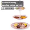 imageBTaT Floral 3 Tier Cake Stand Porcelain Pastel Pink with Pink Roses ampamp Gold Trim 3 Tiered Dessert Stand for Cookies Cupcakes ampamp FruitsPink