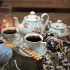 imageBTaT Floral Tea Sets for Adults 13 pcs Service for 4 Pot 38 oz ampamp Cups 8 oz with Saucers Pastel Pink Floral Design with Gift Box Porcelain Tea Set for Adult Dishwasher SafeBlue