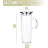 imageBTaT Glass Coffee Tumbler 28 oz Iced Coffee Cups with Stainless Steel Lids