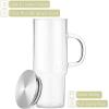imageBTaT Glass Coffee Tumbler 28 oz Iced Coffee Cups with Stainless Steel Lids