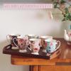 imageBTaT Large Coffee Mugs 12 oz Set of 6 Floral Mugs Porcelain Bone China Tea Mug Coffee Cups SetSet of 6