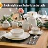 imageBTaT Porcelain Dinner Plates With Gold Trim 105 Inch Set of 6 White Plate Set Bulk105 inch