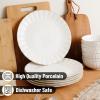 imageBTaT Porcelain Dinner Plates With Gold Trim 105 Inch Set of 6 White Plate Set Bulk105 inch