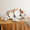 imageBTaT Porcelain Dinner Plates With Gold Trim 105 Inch Set of 6 White Plate Set Bulk105 inch