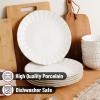 imageBTaT Porcelain Dinner Plates With Gold Trim 105 Inch Set of 6 White Plate Set Bulk8 inch