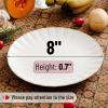 imageBTaT Porcelain Dinner Plates With Gold Trim 105 Inch Set of 6 White Plate Set Bulk8 inch