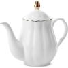 imageBTaT Porcelain Tea Pot with Stainless Steel Infuser 32 oz White Tea Pot with Gold Trim Teapot with Infuser Porcelain Teapot Tea Brewing Pot Teapots for Loose Tea
