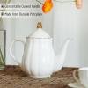 imageBTaT Porcelain Tea Pot with Stainless Steel Infuser 32 oz White Tea Pot with Gold Trim Teapot with Infuser Porcelain Teapot Tea Brewing Pot Teapots for Loose Tea