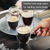 imageBTaT Small Espresso Cups Demitasse Cups Set of 6 20 oz 60 ml Double Wall Glass Coffee Mugs Cappuccino Cups Latte Cups Clear Tea CupClear